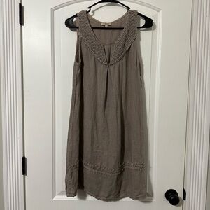Via Signoria Made In Italy Linen Dress Women’s Size Small V-Neck Sleeveless